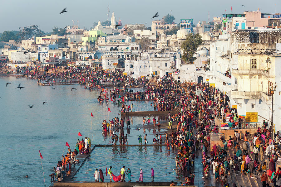 City Photograph - Pilgrims At The Annual Hindu Pilgrimage by Peter Adams