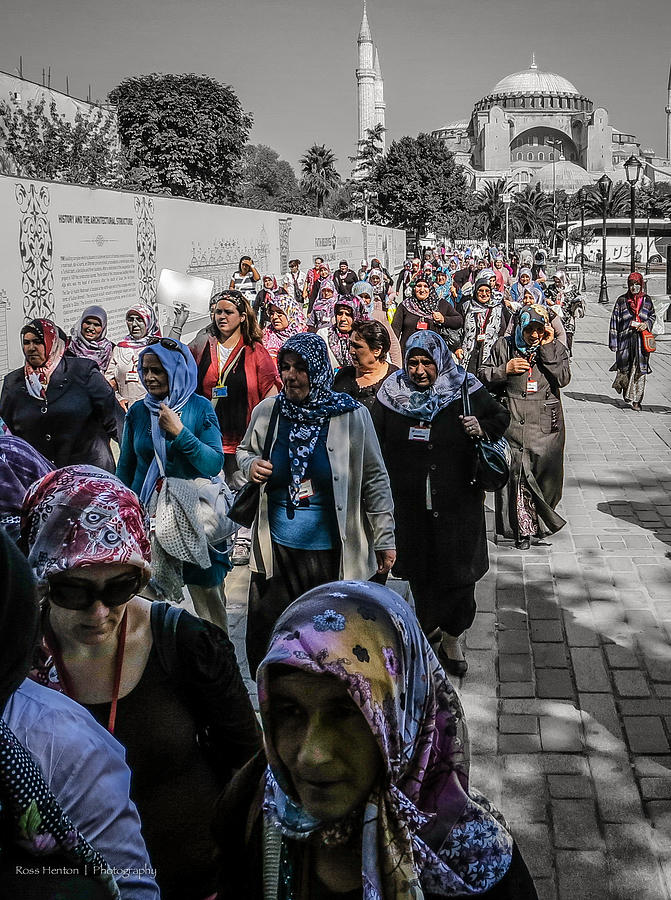 Pilgrims at the Sultanahmet Mosque Photograph by Ross Henton
