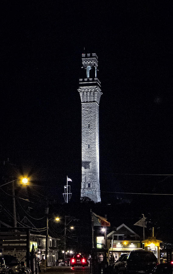 Pilgrims Monument at Night Photograph by Frank Winters