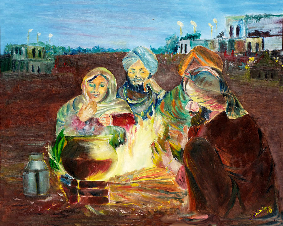 Pilgrims Painting by Sarabjit Singh
