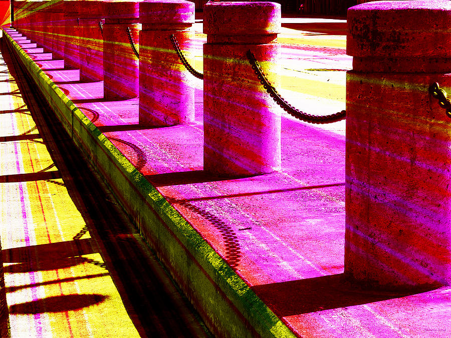Pillars and Chains - Color Rays Photograph by Shawna Rowe