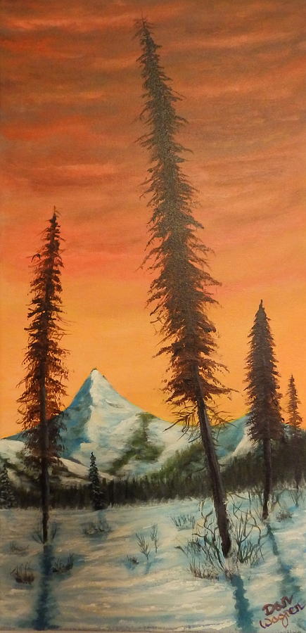 Pillars in the sunset Painting by Dan Wagner