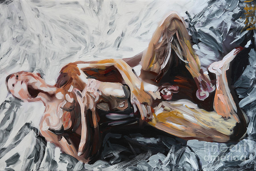 Nude Painting - Pillowtalk - 2524 by Lars  Deike