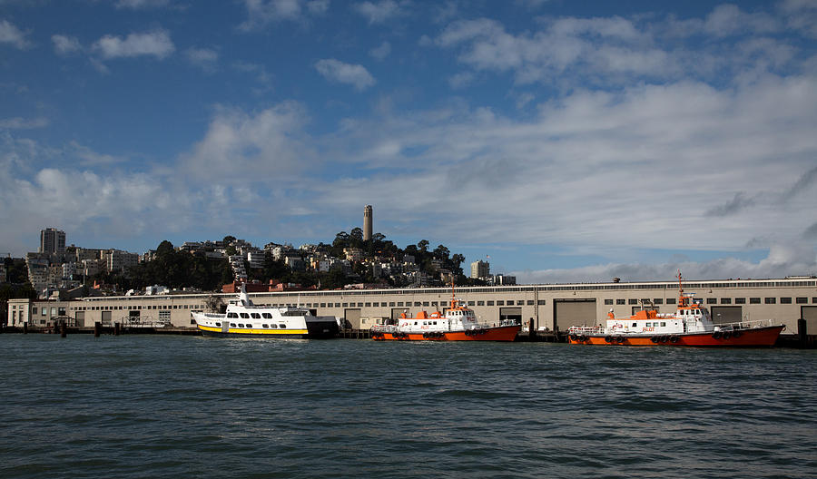 Boat Photograph - Pilot Boats and the Coit Tower by John Daly