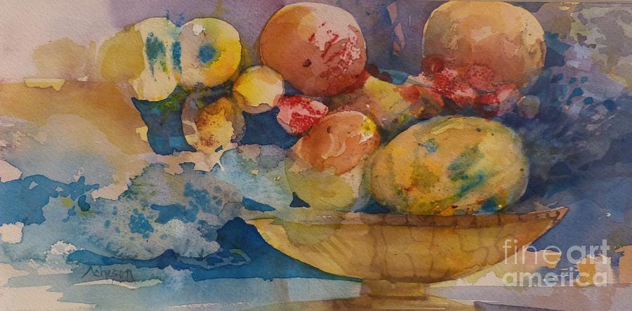 Pimp Bowl of Fruit Painting by Donna Acheson-Juillet