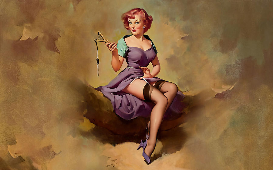 Pin Up Girl Digital Art by Marvin Blaine