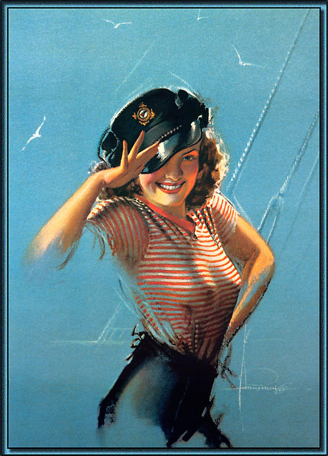 Pin Up In A Sailors Uniform Digital Art By Rolf Armstrong