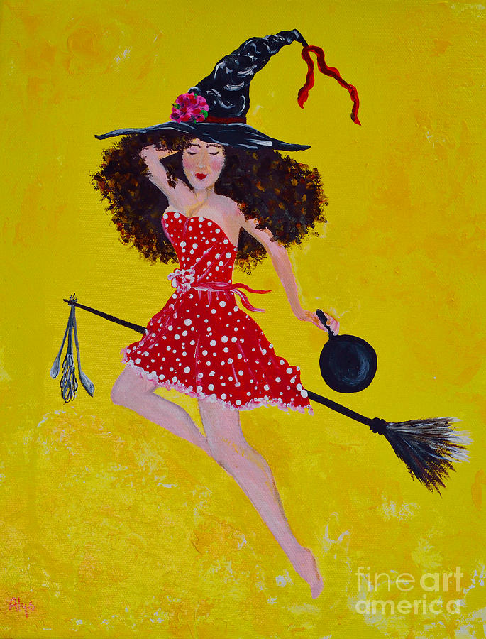Pin Up Kitchen Witch Painting by Alys Caviness-Gober