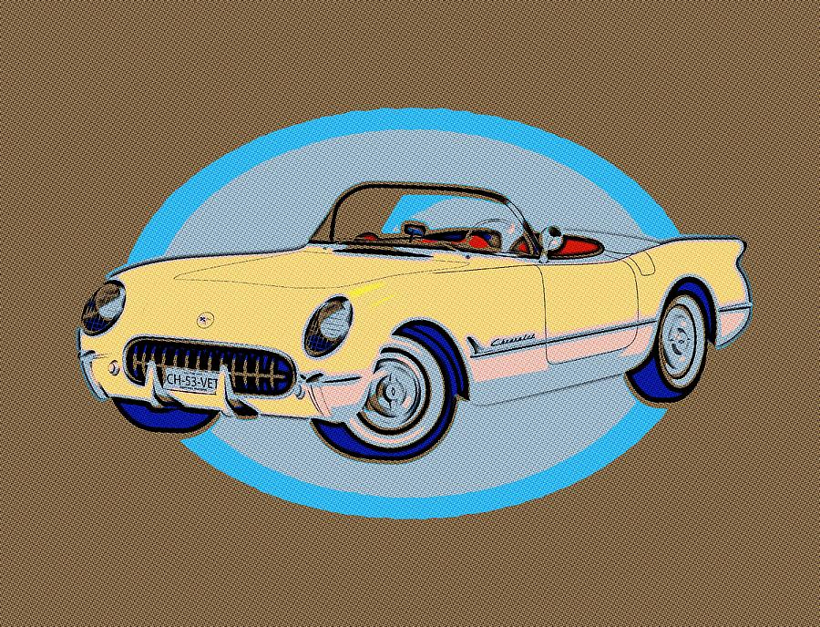 Car Painting - Pin Up Vette by Florian Rodarte
