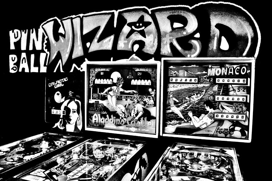 Pinball Wizard Black And White Photograph by Benjamin Yeager