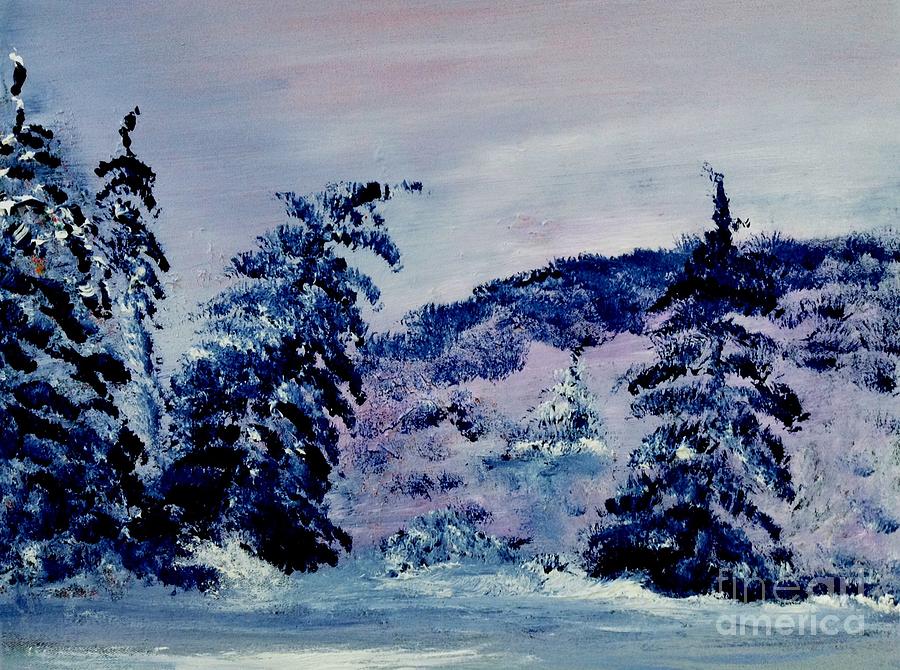 Pine and Snow Painting by James and Donna Daugherty