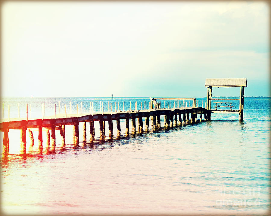 Pine Island Pier Photography Light Leaks Photograph by Chris Andruskiewicz
