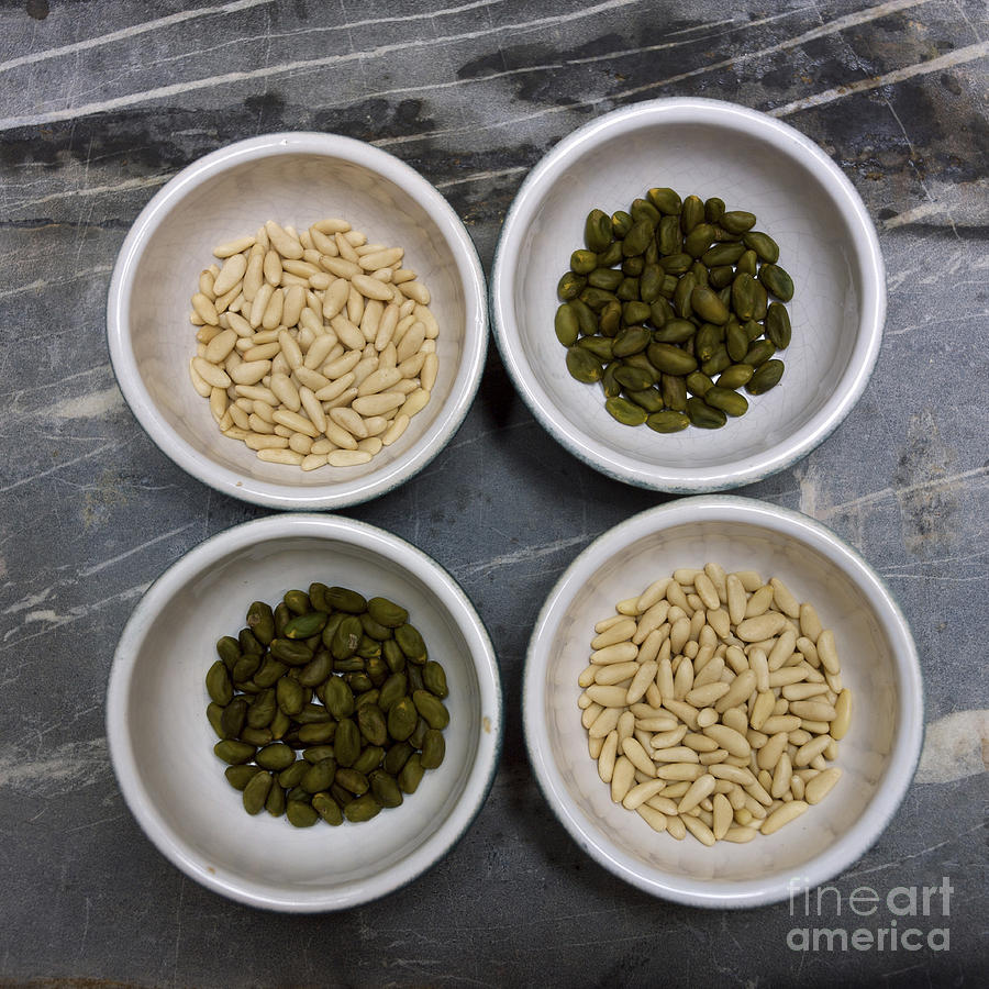 Bowl Photograph - Pine Nut and Pistachios by Bernard Jaubert