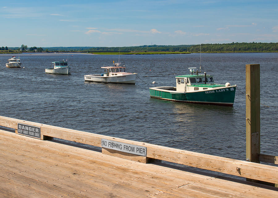 Pine Point Lobster Boat Line Photograph by Kirkodd Photography Of New England