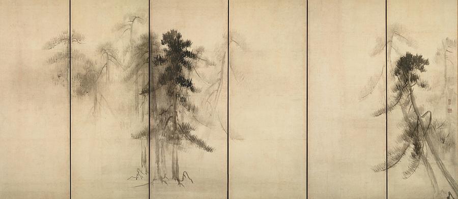 Pine Trees 16th Century Ink on Paper Print Painting by Movie Poster Prints