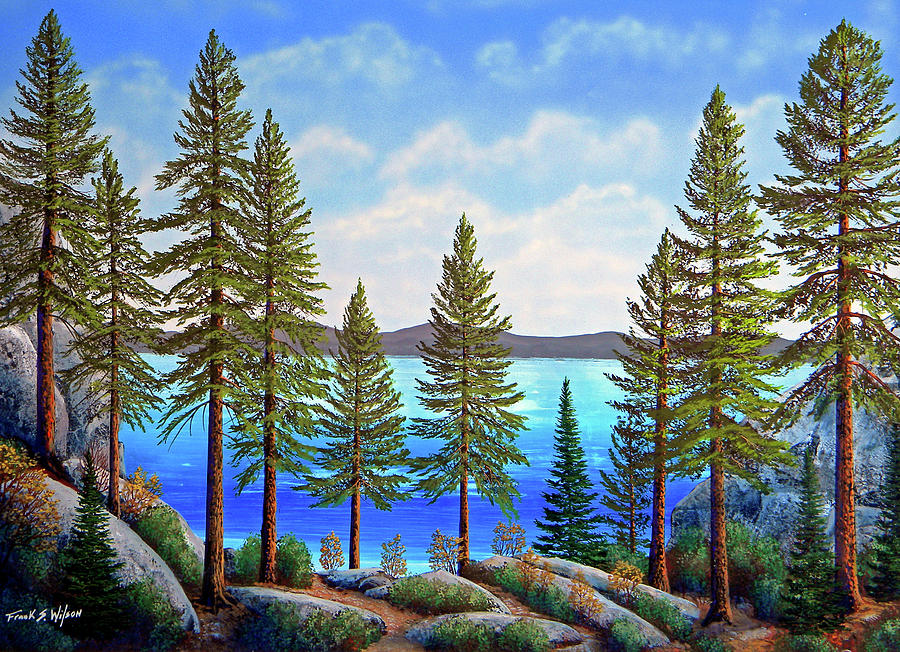 Pine Woods Lake Tahoe Painting by Frank Wilson