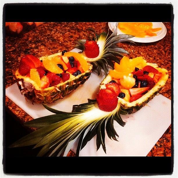Pineapple Bowl Fruit Salad Photograph by Aaron Kremer