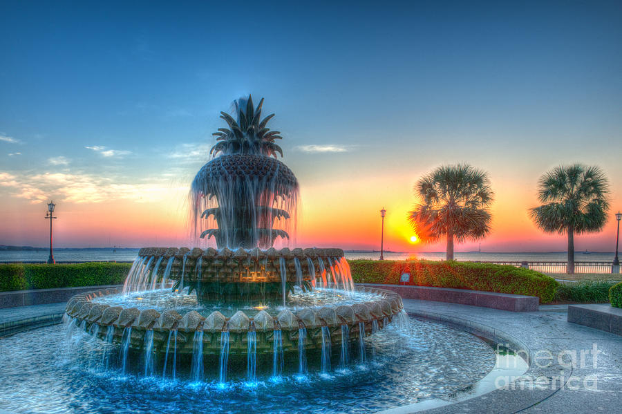Pineapple Fountain at Daybreak Photograph by Dale Powell