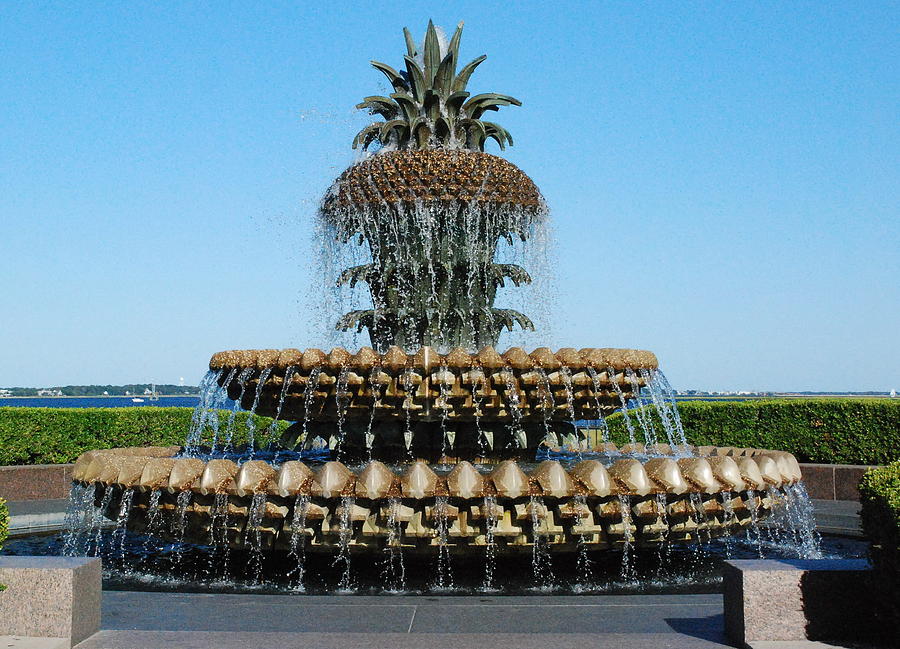 Pineapple Fountain at Waterfront Park 3 Photograph by Francie Davis
