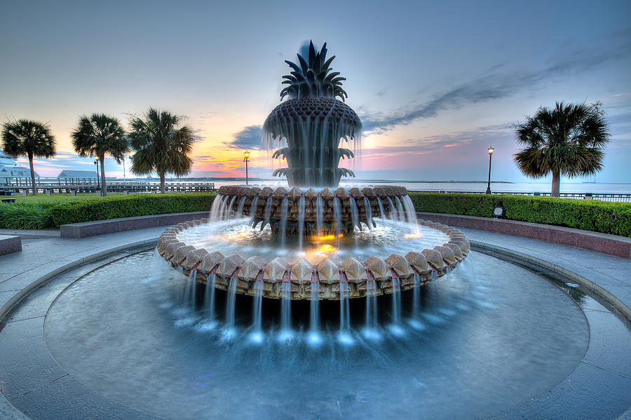 Pineapple Fountain at Waterfront Park Photograph by Walt  Baker