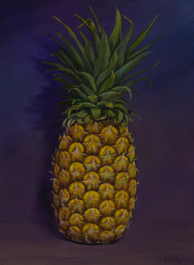 Pineapple Merlot Painting by Nancy Lauby