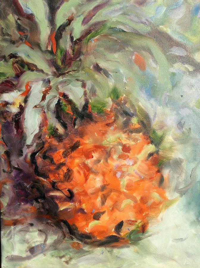 Pineapple Orange Painting by Karen Carmean