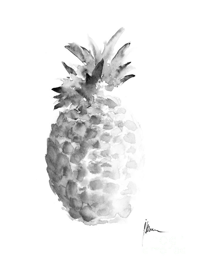 Fruit Painting - Pineapple painting watercolor art print by Joanna Szmerdt