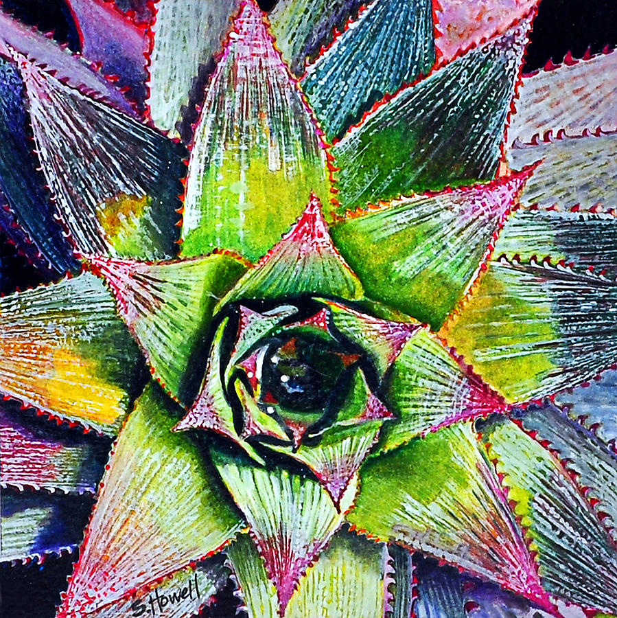 Pineapple Plant Painting by Sandi Howell
