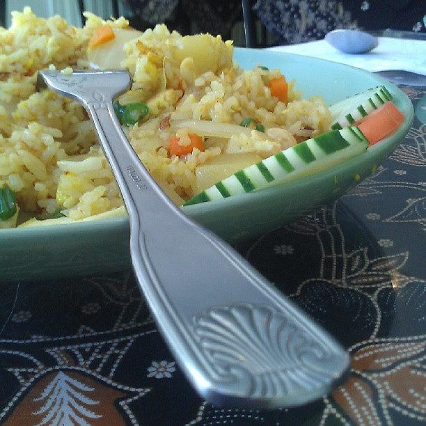 Foodie Photograph - Pineapple Tofu Fried Rice #vegetarian by Haley BCU