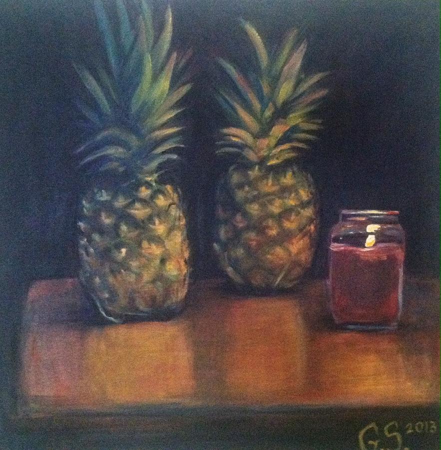 Pineapples Painting By Genevieve Elizabeth Fine Art America   Pineapples Genevieve Elizabeth 