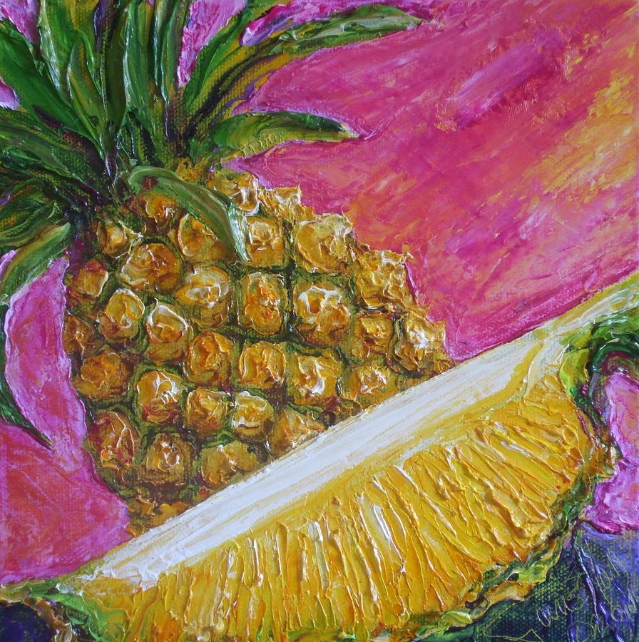 Pineapples on Pink Painting by Paris Wyatt Llanso