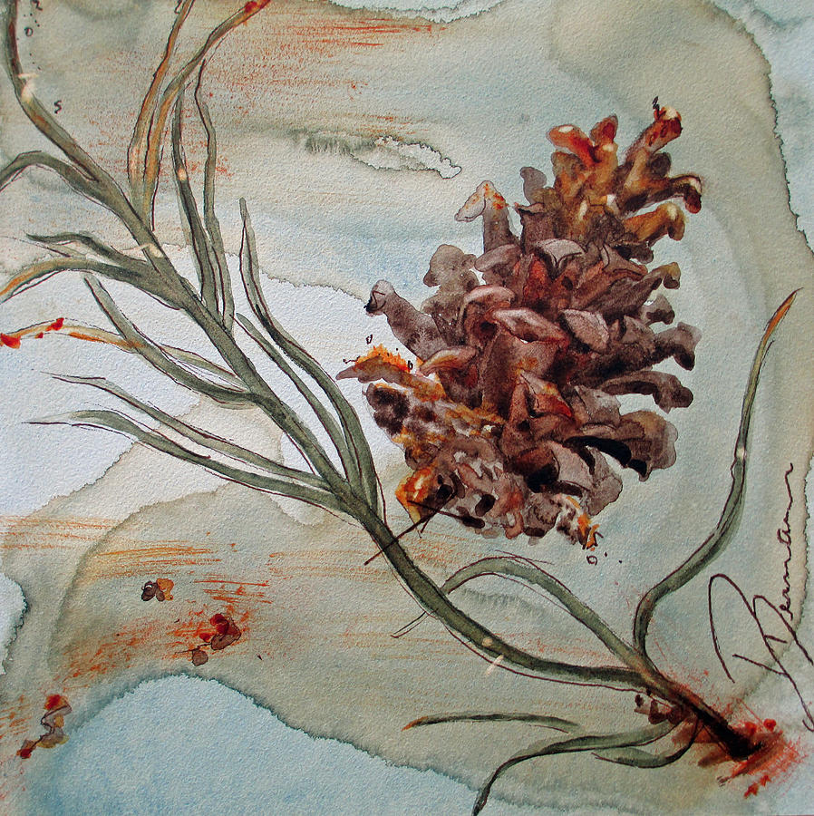 Pinecone Painting by Dawn Derman