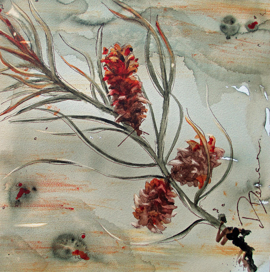 Pinecones Painting by Dawn Derman