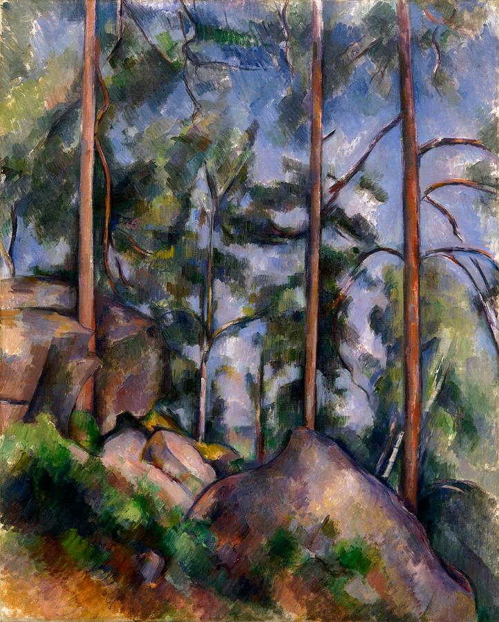 Impressionism Painting - Pines and Rocks by Paul Cezanne