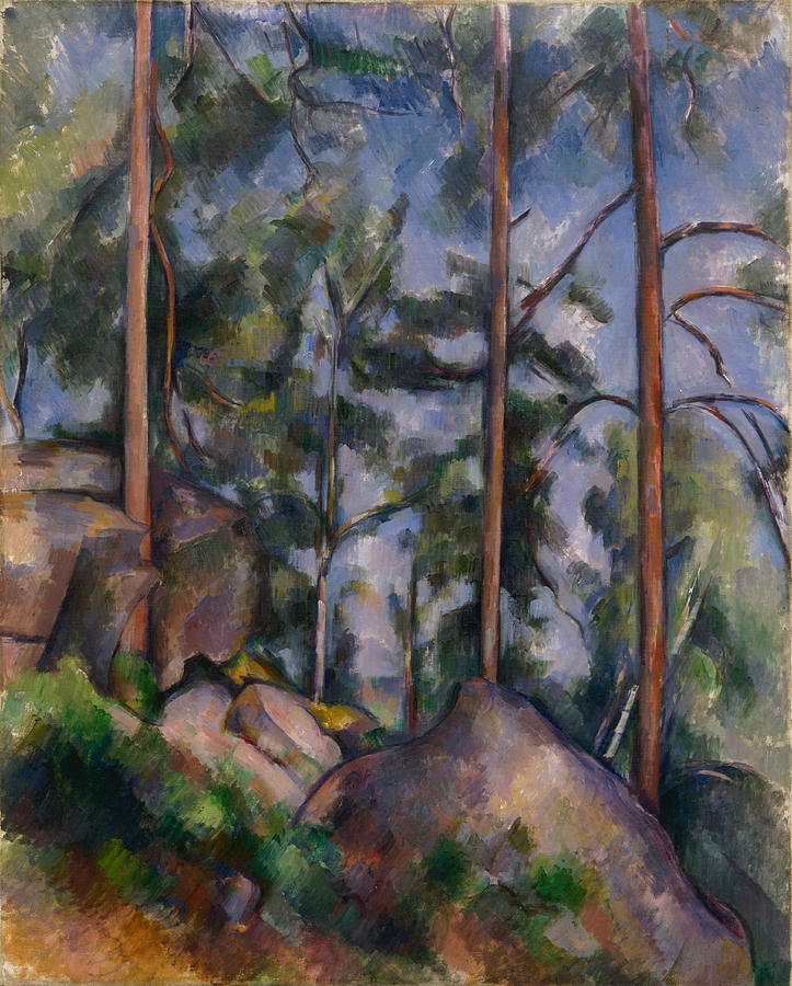 Pines and Rocks.Fontainebleau Painting by Paul Cezanne