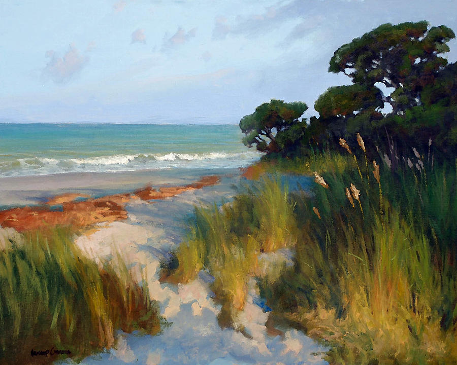 St. Simons Island Painting - Pines and Sea Oats by Armand Cabrera
