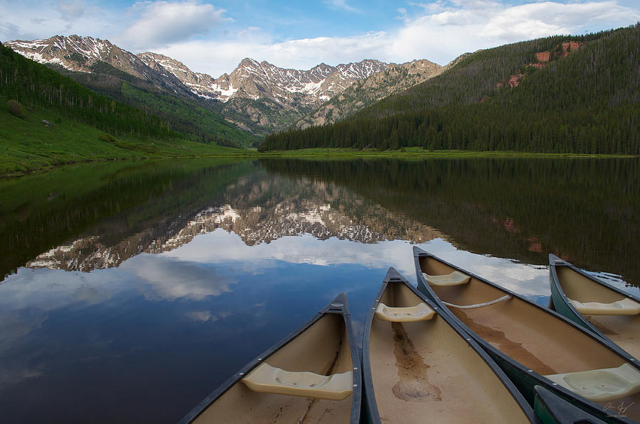 Piney Lake Canoes Photograph by Aaron Spong