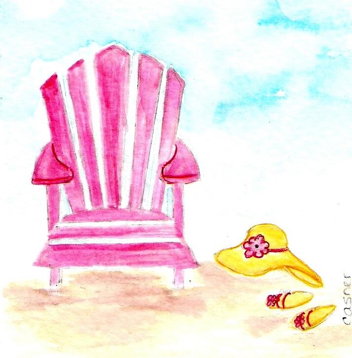 Pink Adirondack  Painting by Colleen Casner