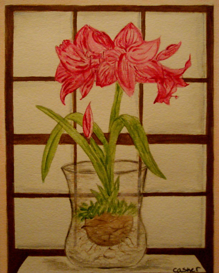 Pink Amaryllis Painting by Colleen Casner
