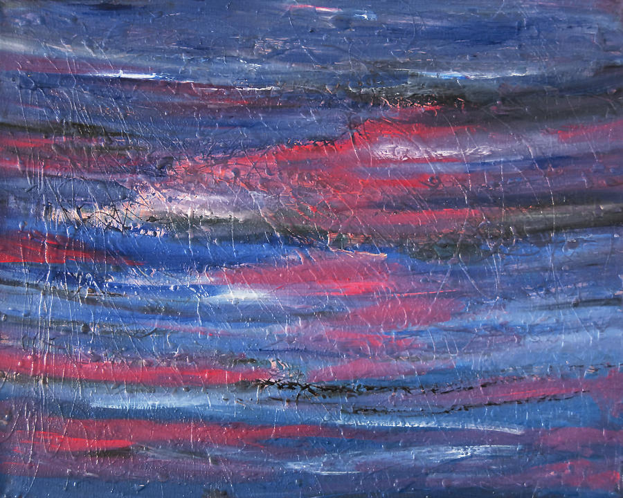 sold Pink and Blue Dreamscape Abstract oil painting Painting by Renee Anderson