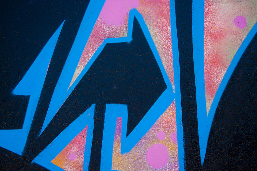Pink and Blue Graffiti Arrow Photograph by Carol Leigh