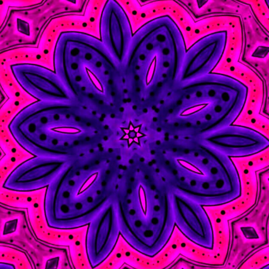 Kaleidoscope Digital Art - Pink and Blue Kaleidoscope by Mark Bray