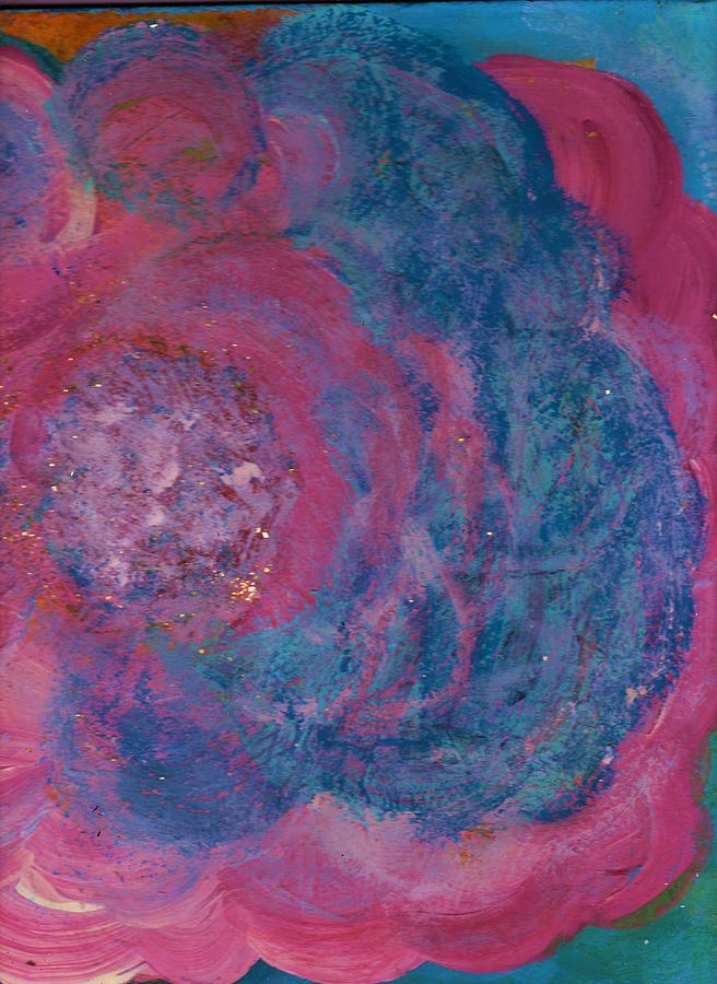 Rose Mixed Media - Pink and Blue Rambling Rose by Anne-Elizabeth Whiteway