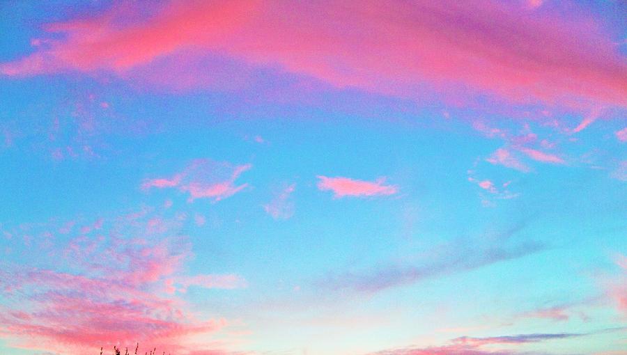 Pink And Blue Sunset Photograph by Nancy Hopkins