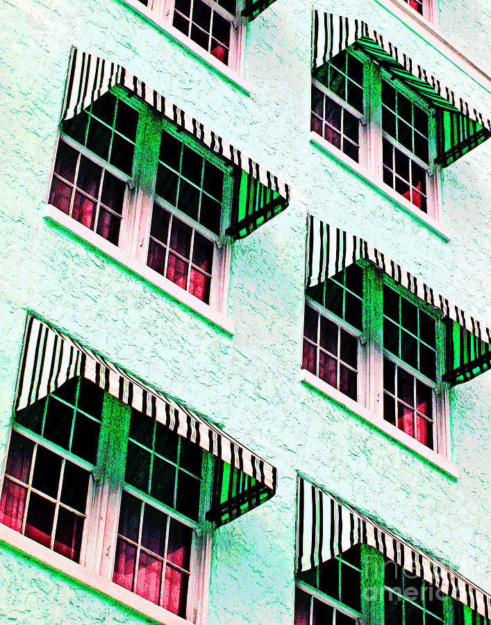 Pink and Green Awnings Photograph by Larry Oskin