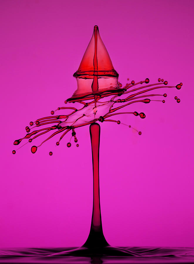 Abstract Photograph - Pink and orangle splash by Jaroslaw Blaminsky