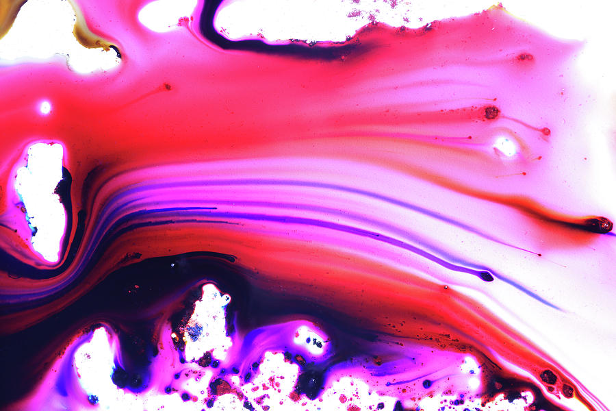 Pink And Purple Dyes In Liquid Photograph by Mimi  Haddon