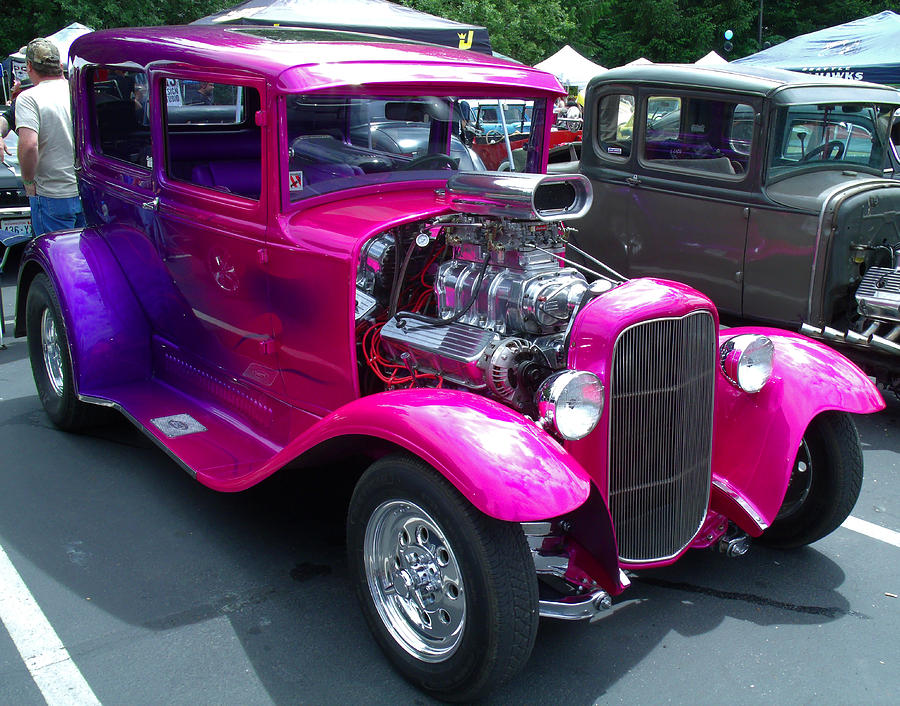 Pink and Purple Hot Rod Photograph by Kym Backland