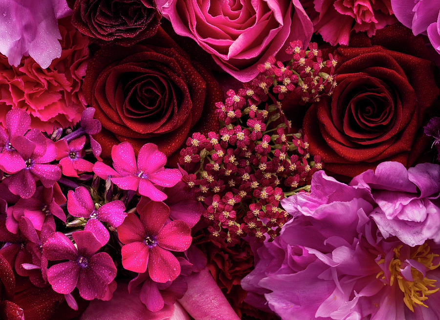 Pink And Red Floral Arrangement, Detail Photograph by Jonathan Knowles