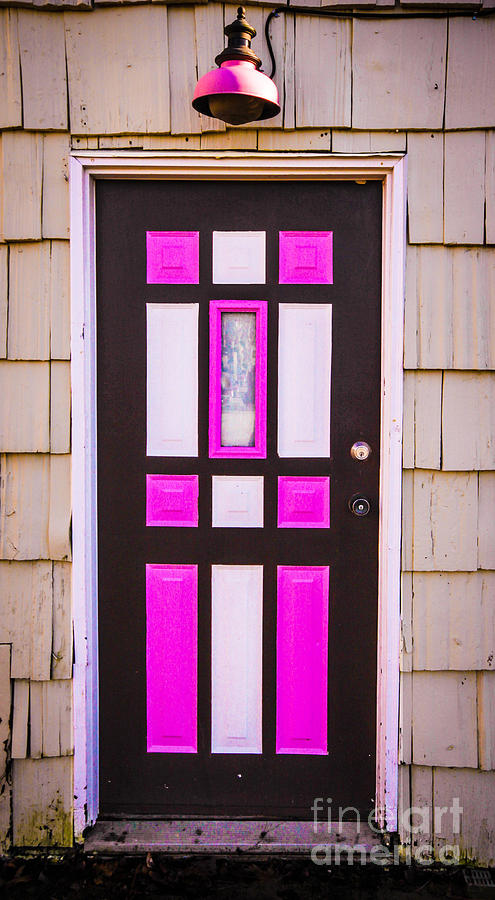 Pink And White Door Photograph